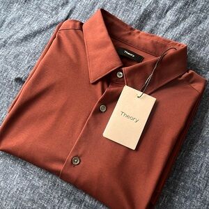 Theory Mens Button-Down Shirt in Rust